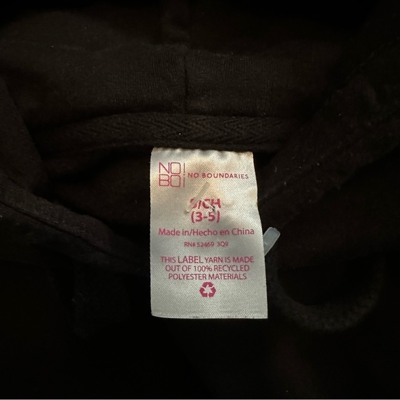 🌈5 for $25 Girls Black Gold Cropped “Extra” Pullover Hoodie Juniors Size 3/5 - Picture 5 of 6